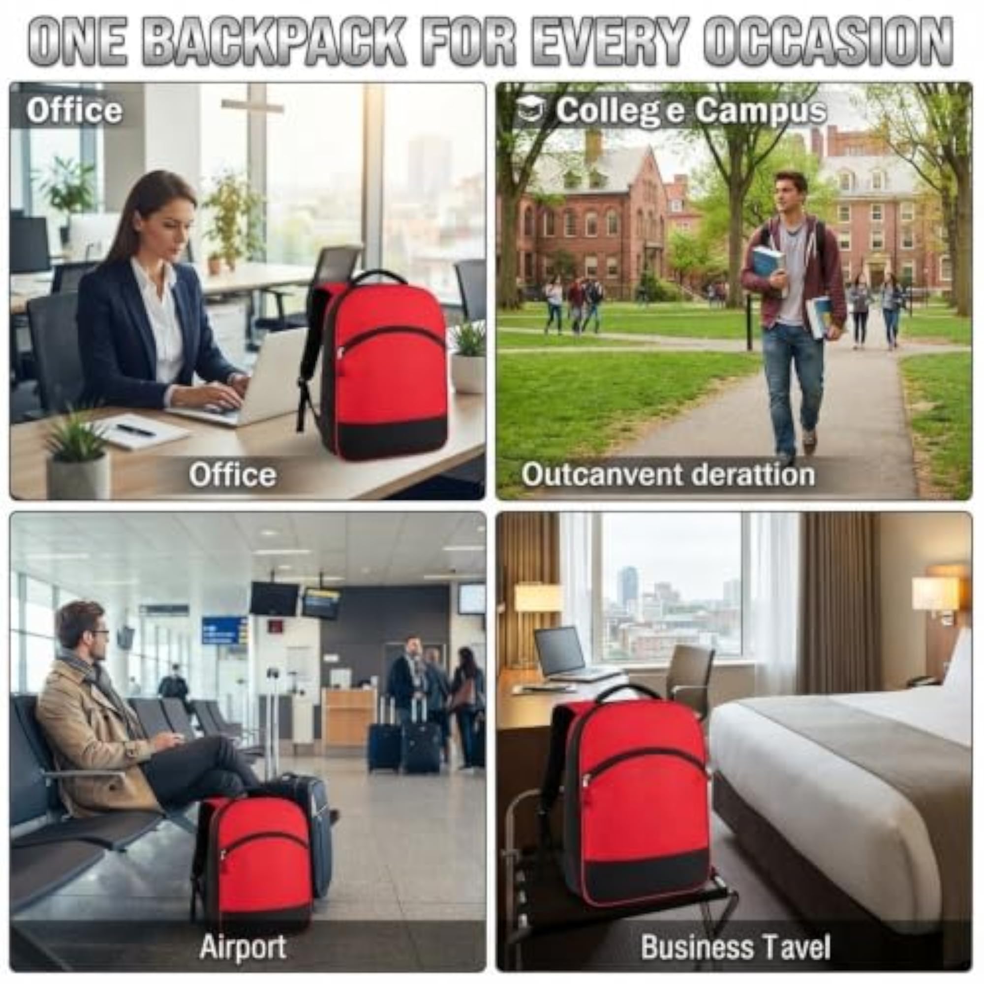 17 Inch Laptop Backpack for Men & Women, Waterproof & Spacious